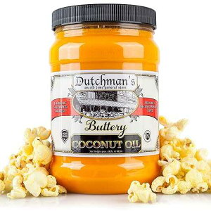 Dutchman�fs Popcorn Coconut Oil Butter Flavored Oil, 30oz Jar - Colored with Natural Beta Carotene, Makes Theater Style Popcorn, Vegan, Healthy, Zero Trans Fat, Gluten Free, Made in USA Dutchman's Dutchman s Popcorn