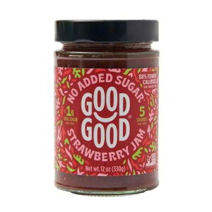 GOOD GOOD Strawberry Jam - No Added Sugar - Low Calorie - Gluten Free and Vegan - Diabetic and Keto Friendly - 12oz / 330g (Pack of 1) GOOD GOOD Strawberry Jam - No Added Sugar - Low Calorie - Gluten Free and V