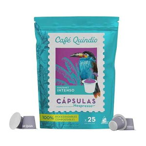 Cafe Quindio Compostable Coffee Pods, compatible with Nespresso Original machines - Gourmet Intense Coffee 25 Pods/Bag Cafe Quindio Compostable Coffee Pods, compatible with Nespresso Original machines - Gourmet Intense Coffe