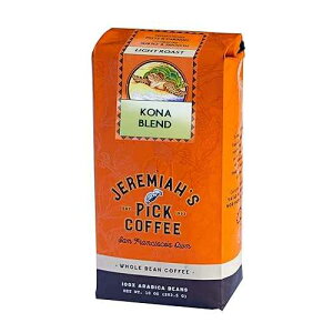 �R�i�u�����h - �z�[���r�[���Y - 10�I���X�A�J�t�F�C������ Jeremiah's Pick Coffee Kona Blend - Whole Beans - 10oz, Caffeinated