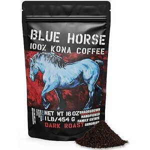 ?? ??: 100% ?? ?? | ?? ??? | ?? | 454g ?? 454g ? | ??? ?? ?? 100% ?? ?? Blue Horse Kona Coffee Blue Horse 100% Kona Coffee, Dark Roast Ground Arabica, 16 oz (1 lb) Bag. Farm