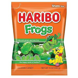 �n���{�[ �t���b�O�O�~ 12 �p�b�N �P�[�X 5 �I���X�o�b�O Haribo Frogs Gummies 12 Pack Case of 5oz Bags