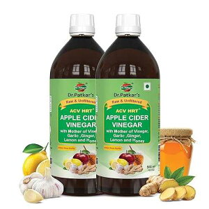 Dr. Patkar's �A�b�v���T�C�_�[�r�l�K�[ �K�[���b�N�A�W���W���[�A�������A�n�`�~�c (2 �p�b�N)(500 ml) Dr. Patkar's Apple Cider Vinegar Garlic,Ginger,Lemon And Honey (Pack Of 2)(500 Ml)