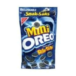 Mondelez International Kraft Nabisco Oreo Mini Chocolate Sandwich Cookies, 8 Ounce -- 12 per case.