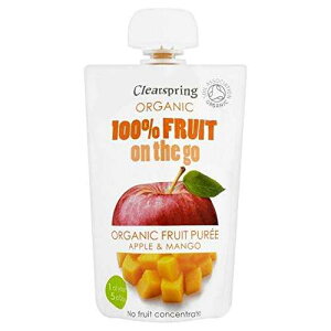 �N���A�X�v�����O �I�[�K�j�b�N �t���[�c�s���[�� �A�b�v�� & �}���S�[ - 100g Clearspring Organic Fruit Puree Apple & Mango - 100g