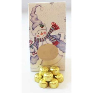 Scott's Cakes �z�C����݃\���b�h�~���N�`���R���[�g�S�[���h�R���b�P�A8�I���X����B�X�^���f�B���O�X�m�[�}���{�b�N�X Scott's Cakes Foil Wrapped Solid Milk Chocolate Gold Croquettes in a 8 oz. Standing Snowman B