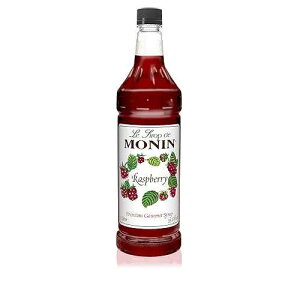 Monin, Premium Gourmet Raspberry Syrup, 1 Liter (4 Count)