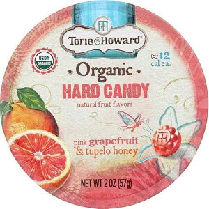 Torie & Howard �I�[�K�j�b�N �n�[�h �L�����f�B �O���[�v�t���[�c & �n�j�[ 2 �I���X �� - 3PC Torie & Howard Organic Hard Candy Grapefruit & Honey 2 oz. tins - 3PC