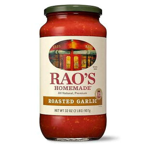 Rao's Homemade Tomato Sauce, Roasted Garlic, 32 oz, Versatile Pasta Sauce, Carb Conscious, Keto Friendly, All Natural, Premium Quality, Made with Sweet Italian Tomatoes and Caramelized Garlic
