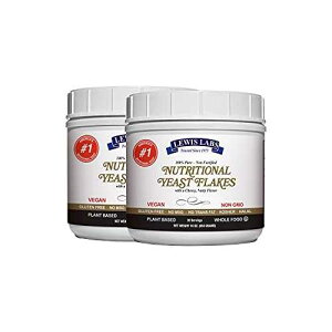 Nutritional Yeast Flakes Seasoning, Nooch for Vegan Cheese Powder Substitute, 2 lb, 100% Pure Non Fortified, Unsweetened - Kosher, Gluten Free, Non GMO, Plant Based Protein, Dairy Free Lewis Labs Nutritional Yeast