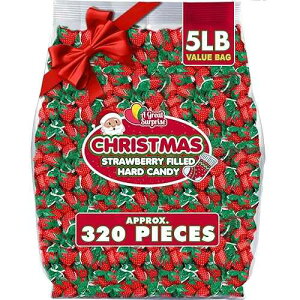 ?? ??? ?? - 2.27kg - ?? ?? - ?? ??? ??? ?? - ?? ?? ? ?? - ??? ??? ?? A Great Surprise Strawberry Hard Candy - 5 Pounds - Strawberry Bon Bons - Red and Green Christmas Hard Candie