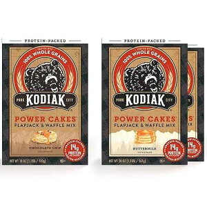 Kodiak Cakes Power Cakes Variety Pack - Protein Pancake Mix Just Add Water - 100% Whole Grain Flapjack and Protein Waffle Mix - Buttermilk (2, 20oz) and Chocolate Chip (1, 18oz) Pancake Mix Bulk