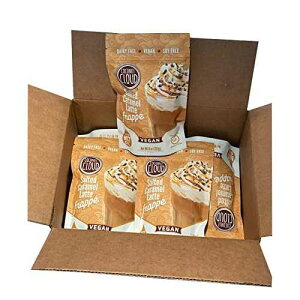 Coconut Cloud: Dairy-Free Coffee Creamer Minimally Processed, Shelf Stable. Made from Coconut Powdered Milk. Vegan, Gluten Free, Non-GMO. (Home, Office, Travel), Bulk (Salted Caramel Frappe (8 oz x 12 Pouches)) C