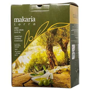 Makaria Terra, Greek Extra Virgin Olive Oil, 2025 NYIOOC Gold Award! Bag In Box, Messinia, Koroneiki, 2024/25 Harvest! Low acidity! Medium Intensity Family Farm Single Source 169 FL OZ (5 Liters) Makaria Terra,