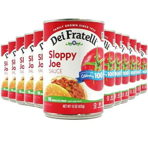 Dei Fratelli Sloppy Joe Sauce (15oz - 12 pack) - Vine-Ripened Tomatoes - No Water, No Corn Syrup, Non GMO, Gluten-Free Dei Fratelli Sloppy Joe Sauce (15oz - 12 pack) - Vine-Ripened Tomatoes - No Water, No Corn