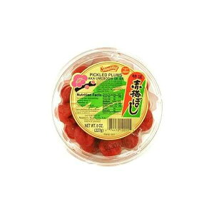 Shirakiku Salted Plums Aka Umeboshi Japanese Umeboshi for Salad Dressings, Cooked Vegetables, and Sauces Plum, Salt, Monosodium Glutamate 8.46oz, 1 Pack