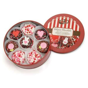 �x���M�[�`���R���[�g�f�B�b�v���f�R���[�V�����I���I16����o�����^�C���� Lady Fortunes Valentine Tin of 16 Belgian Chocolate Dipped & Decorated Oreos