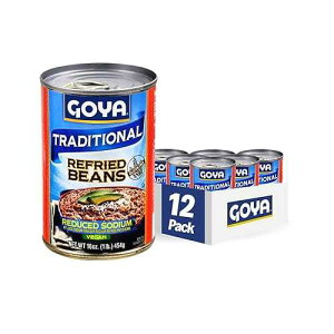 Goya Foods ���t���C�h�s���g�r�[���Y�A�����A16 �I���X (12 �p�b�N) Goya Foods Refried Pinto Beans, Reduced Sodium, 16 Ounce (Pack of 12)
