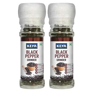 ?? ?? ?? ????, 50?? (1.76 ??) - (2? ?) ?? - ????? Keya Black Pepper Grinder 50g Perfect for Enhancing the Flavor of Chaats, Chutneys, Salads, Fruits, Grilled Chicken More Seasoning for Every