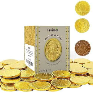 ?? ??? ?? - ?? ?? ??? ??, ??? ?? - ??? ??? - ?? ??? (? 25? ??) Fruidles Milk Chocolate Gold Coins -Nut Free - Made With Premium Belgian Chocolate Vault Box Approximate 40 Coins Ha