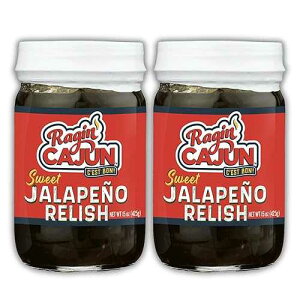 ?? ?? ???? ??? 12 fl oz ??? ??? (2?) Ragin' Cajun Fixin's Sweet Jalapeno Relish - 15 oz Jar, Pack of 2, All Natural - Spicy Sweet Louisiana Condiment for Dips, Hot Dogs, Sanwiches, Salads &