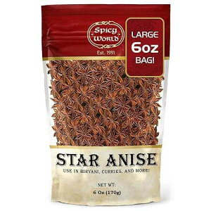 Star Anise Whole Pods 6 Oz Bag -Premium Quality, Vegan, All Natural, Dried, Great for Baking & Tea by Spicy World Star Anise Whole Pods 6 Oz Bag -Premium Quality, Vegan, All Natural, Dried, Great for Baking &
