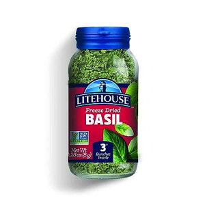 ?????? ?? ?? ??, 0.28?? Litehouse Freeze Dried Basil - Dried Basil Leaves, Substitute for Basil Organic Fresh Leaves, Dried Basil Seasoning, Equal to 3 Basil Fresh Bunches, Non-GMO, Gluten-Free - 0.28 Ou