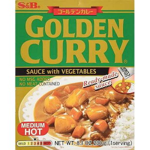 S&B ��ؓ���S�[���f���J���[�\�[�X�A���h�A8.1�I���X S&B Golden Curry Sauce with Vegetables, Medium Hot, 8.1 oz