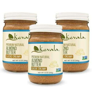 ??? ??? ?? ???, 12??, 3? ? Kevala Almond Butter Creamy - 3 Pack Premium Natural Sandwich Spread with No Dairy in a Glass Jar, Made from Carefully Selected Almonds, Delicious Peanut Butter Substitute wit