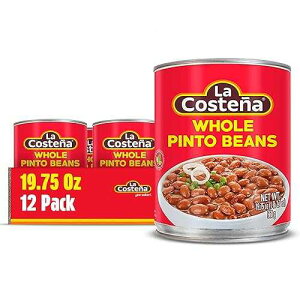 ? ???? ? ?? ?, 1.4??? ? (12? ?) La Costena Whole Pinto Beans - Ready-to-Eat Canned Pinto Beans for Mexican Food, Vegetarian Chili Ingredients, Bean Dip, Bean Burger, Burrito & Vegan Protein Salad -