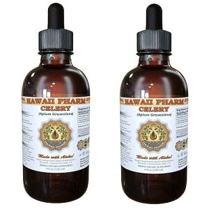 �Z�����t�̃G�L�X�A�L�@�Z���� (Apiumgraveolens) �`���L�܃T�v�������g 2x4 �I���X Hawaii Pharm Celery Liquid Extract, Organic Celery (Apium graveolens) Tincture Supplement 2x4 oz