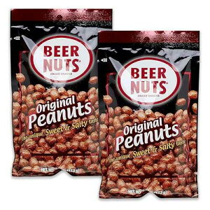 BEER NUTS Original Peanuts - Sweet & Salty Bar Nuts - Gluten Free, Kosher, Low Sodium, On The Go Packaged Peanut Snacks Made In The USA - 4oz Single Serve Bags (Pack of 2) BEER NUTS Original Peanuts - Sweet &