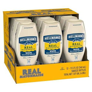 ??? ?? ???? ??? ? 100% ??? ?????? ??, ??? ?, ??? ?? ??? ??, ??? ??, 326g, 12? ?? Hellmann's Real Mayonnaise Squeeze Bottle Made from 100% Recycled Plastic, No-Mess Cap,