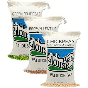 Certified Glyphosate Residue Free Chickpeas, Lentils, and Green Split Peas / 3 Pack of 3 LB Bags / Non-GMO Project Verified / Family Farmed Palouse Brand Certified Glyphosate Residue Free Chickpeas, Lentils, and Green