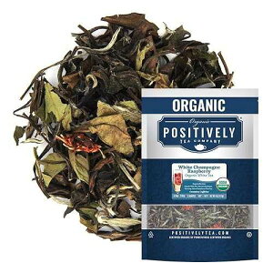 Organic Positively Tea Company�A�z���C�g�V�����p�����Y�x���[�z���C�g�e�B�[�A���[�Y���[�t�A4�I���X Organic Positively Tea Company, White Champagne Raspberry White Tea, Loose Leaf, 4 Ounce