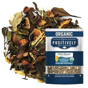 Organic Positively Tea Company�A�z���C�g�~���U�z���C�g�e�B�[�A���[�Y���[�t�A4�I���X Organic Positively Tea Company, White Mimosa White Tea, Loose Leaf, 4 Ounce