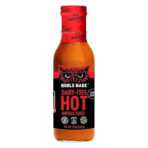 Noble Made by The New Primal Hot Buffalo Dipping and Wing Sauce - 12 oz Bottle - Hot Buffalo Sauce - Whole30 Approved, Certified Paleo, Certified Keto, and Gluten-Free Sauce with 0g of Sugar Noble Made by The New