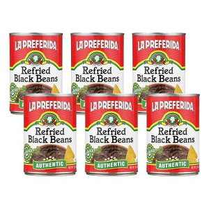 La Preferida Refried Black Beans (Authentic Flavor, Made with Lard) Creamy, Classic Mexican Side Dish, Ready-to-Eat. 14g of Fiber & 8g of Protein Per Serving, 16 oz. (Pack of 6)