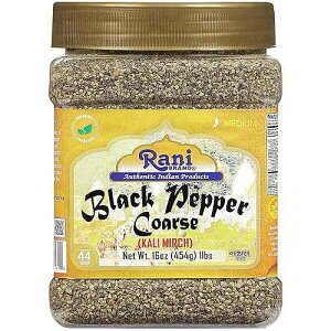 ?? ??? ?? ?? 28?? (??? ??), ???? ??? 16?? (454??) ~ ??? ???, Non-GMO, ? ??? Rani Brand Authentic Indian Products Rani Black Pepper Coarse Ground 28 Mesh (Table Grind) 16oz (1l