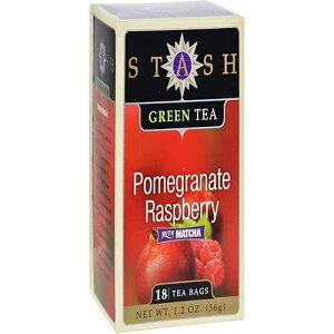 Stash Tea Pomegranate Raspberry Green Tea, 18 Count Tea Bags in Foil Individual Green Tea Bags for Use in Teapots Mugs or Cups, Brew Hot Tea or Iced Tea