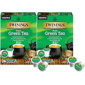 Twinings Pure Green Tea K-Cup Pods for Keurig, 24 Count (Pack of 2), Smooth Flavour, Enticing Aroma, Caffeinated, Enjoy Hot or Iced