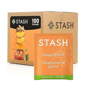 Stash Tea Ginger Peach Green Tea & Matcha Blend, Box of 100 Tea Bags (Pack May Vary)