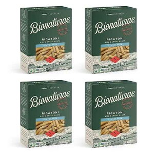 Bionaturae Rigatoni Pasta Noodles - Gluten Free Rigatoni Pasta Organic, Rice & Lentil Pasta, Kosher, High Protein, Non-GMO, Gluten Free Pasta Organic, Crafted in Italy - 12 Oz, 4 Pack Bionaturae Rigatoni Pasta Nood