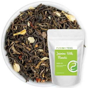 ??? ?? ??? ??? ?? - ?? ?? ?? ?? ?? ? - ?? ??? - 4 oz. ??? Fusion Teas Jasmine with Flowers Green Tea - Gourmet Floral Scented Chinese Loose Leaf Tea - Zero Calories - 4 Oz. Pouch
