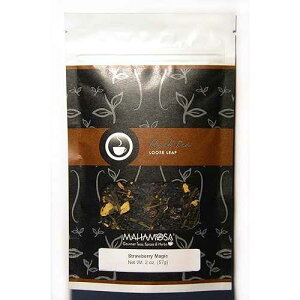 Mahamosa Strawberry Magic Tea 2 oz - Flavored Black and Green Tea Blend Loose Leaf (Looseleaf) (with papaya cubes, rose hip peel, flavoring, sunflower blossoms) Mahamosa Gourmet Teas, Spices & Herbs Mahamosa Strawb