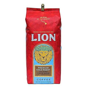 ??? ??, ???? ?? ???, 10% ?? ?? ???, ??, 680g ?? Lion Coffee Premium Gold Roast Whole Bean Coffee, 10% Kona Blend, Medium-Light Roast, A Taste of Aloha - 24 Ounce Bag