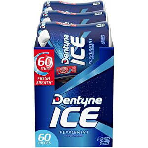 Dentyne Ice Peppermint Sugar-Free Chewing Gum, 6 Bottles of 60 Pieces (360 Total Pieces) Dentyne Ice Peppermint Sugar-Free Chewing Gum, 6 Bottles of 60 Pieces (360 Total Pieces)