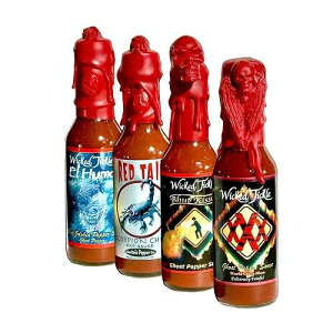??? ?? ? ?? ?? ??, 4? ? ? ??? & ???? ??, 5 ?? ? Wicked Tickle Hot Sauce Gift Set, 4 Pack ? Ghost & Scorpion Sauces, 5 oz Bottles