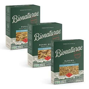 Bionaturae Gluten-Free Pasta Variety Pack (Elbow, Fusilli, Penne) - Gluten Free Pasta Organic, Rice & Lentil Pasta, Kosher Certified, High Protein, Non-GMO, Crafted in Italy - 12 Oz, 1 of Each, 3 Pack