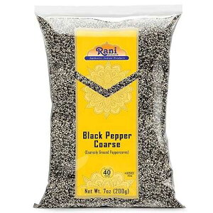 ?? ??? ?? ?? 28?? (??? ??), ???? ??? 7?? (200??) ~ ??? ???, Non-GMO, ??? Rani Brand Authentic Indian Products Rani Black Pepper Coarse Ground 28 Mesh (Table Grind) 7oz (200g)